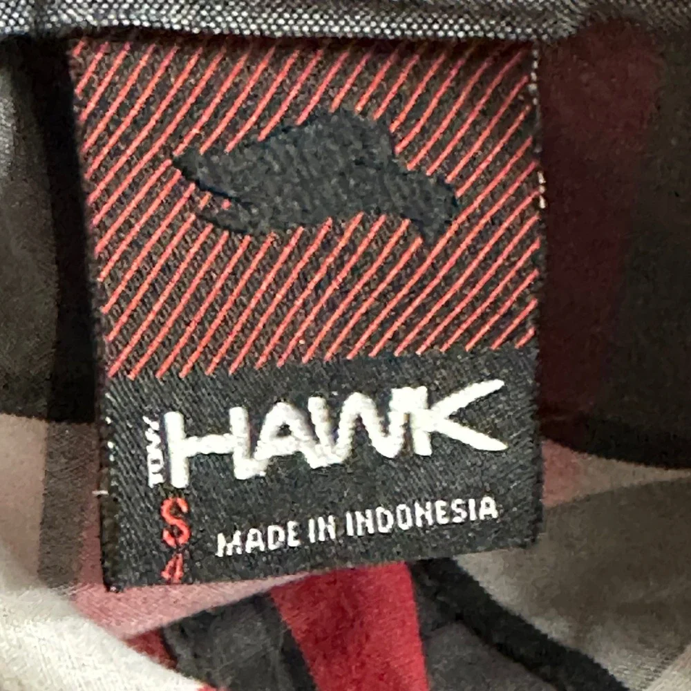 Tony Hawk Toddler Kids Plaid Short Sleeve Button Up Shirt Red Black White Sz S 4